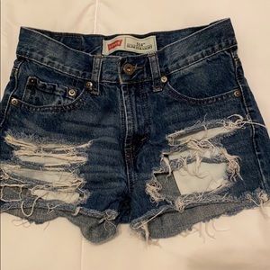 Dark wash levi short